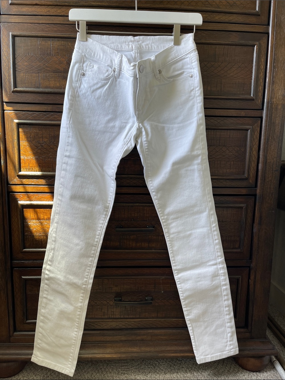 LOFT White Skinny Jeans